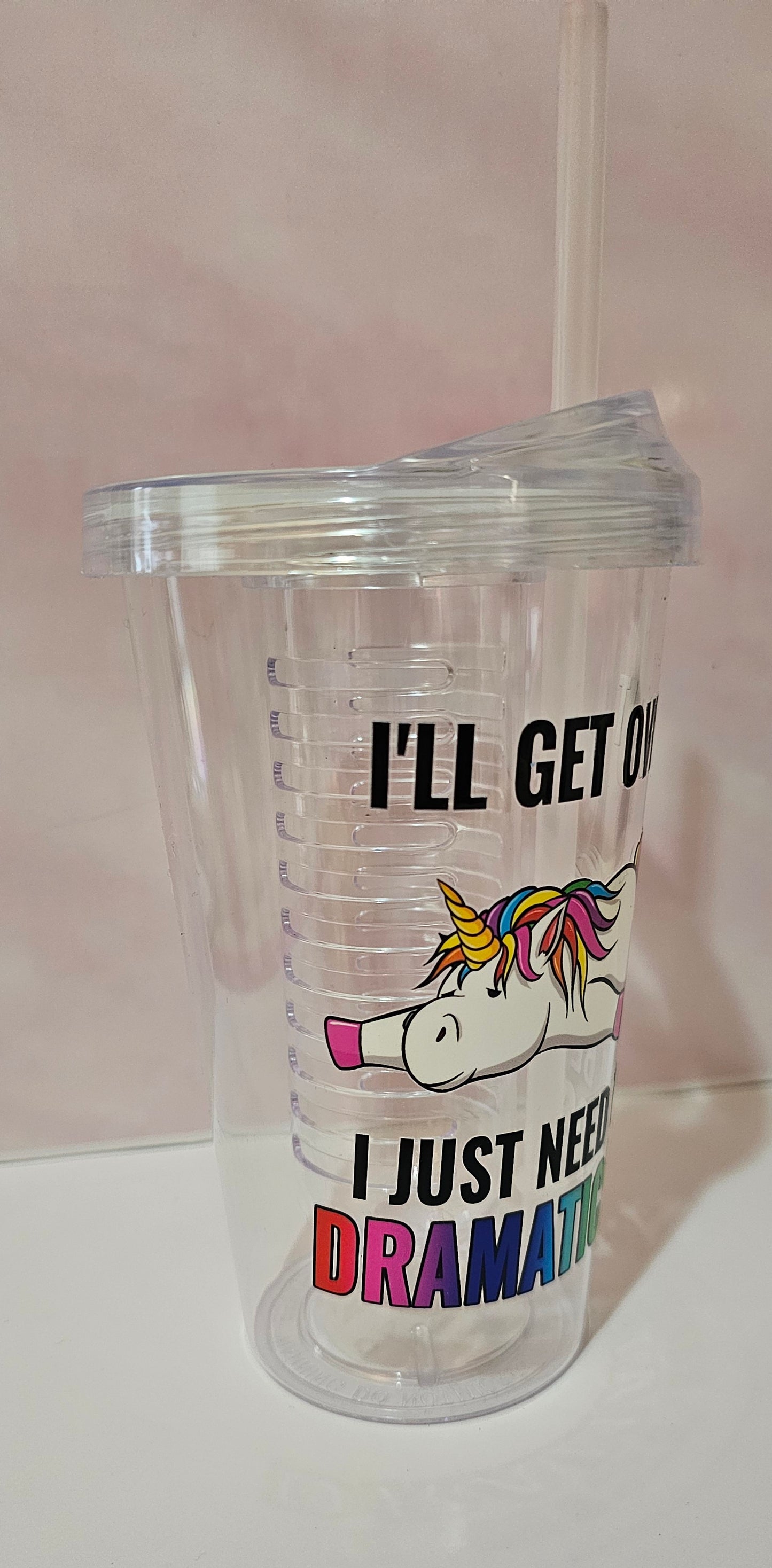 Unicorn theme plastic water infuser bottle