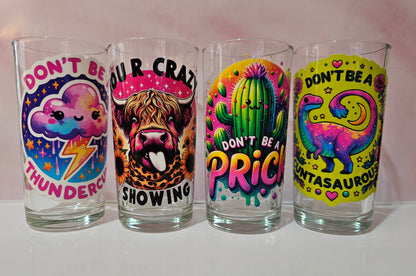 Set 4 adult half pint glasses