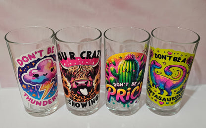 Set 4 adult half pint glasses