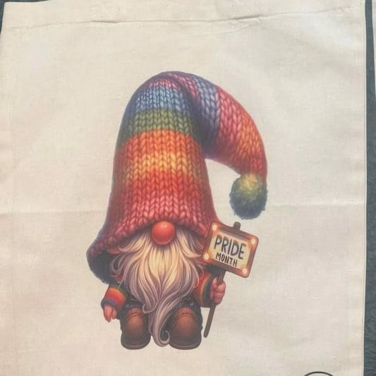 Gnome gonk pride cotton tote bag